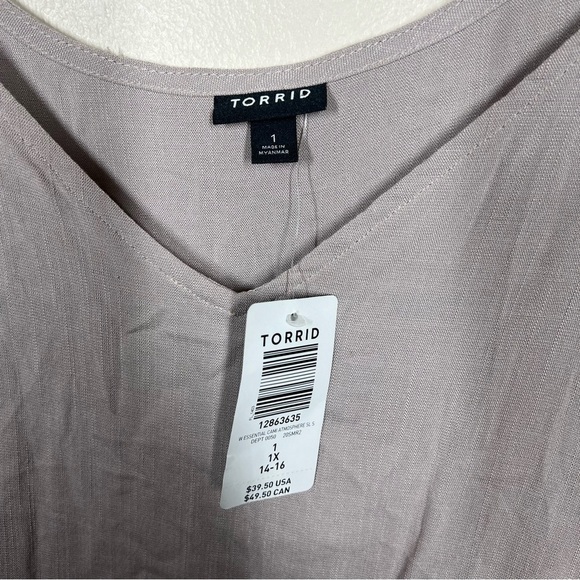 Torrid Womens Tan Taupe Spaghetti Strap VNeck Tank Top Adjustable Straps NWT - Picture 4 of 9